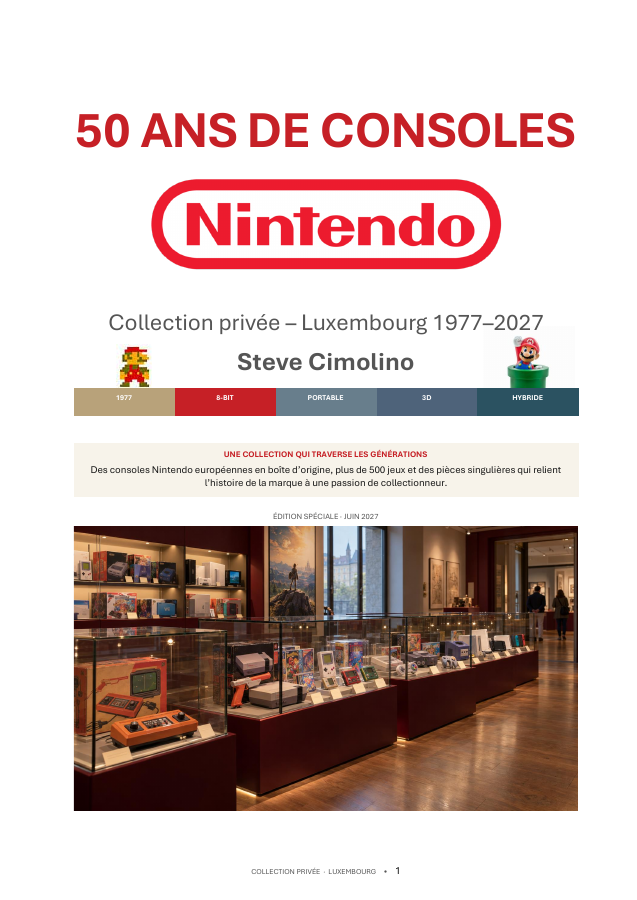 Couverture du dossier d’exposition 50 ans de consoles Nintendo