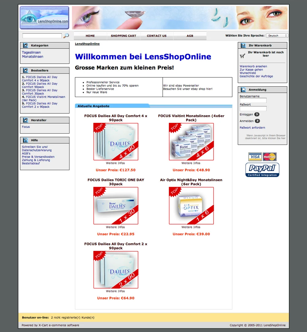 Capture historique : Lensshoponline