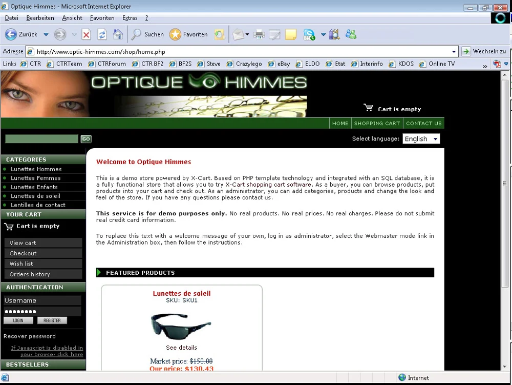 Capture historique : Optique Himmes · boutique