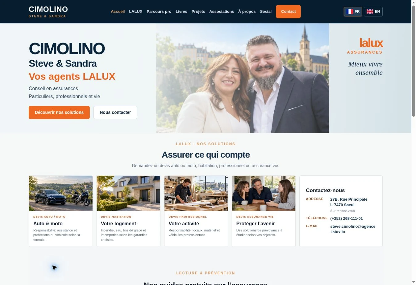 Capture du site Cimolino.lu · 2026
