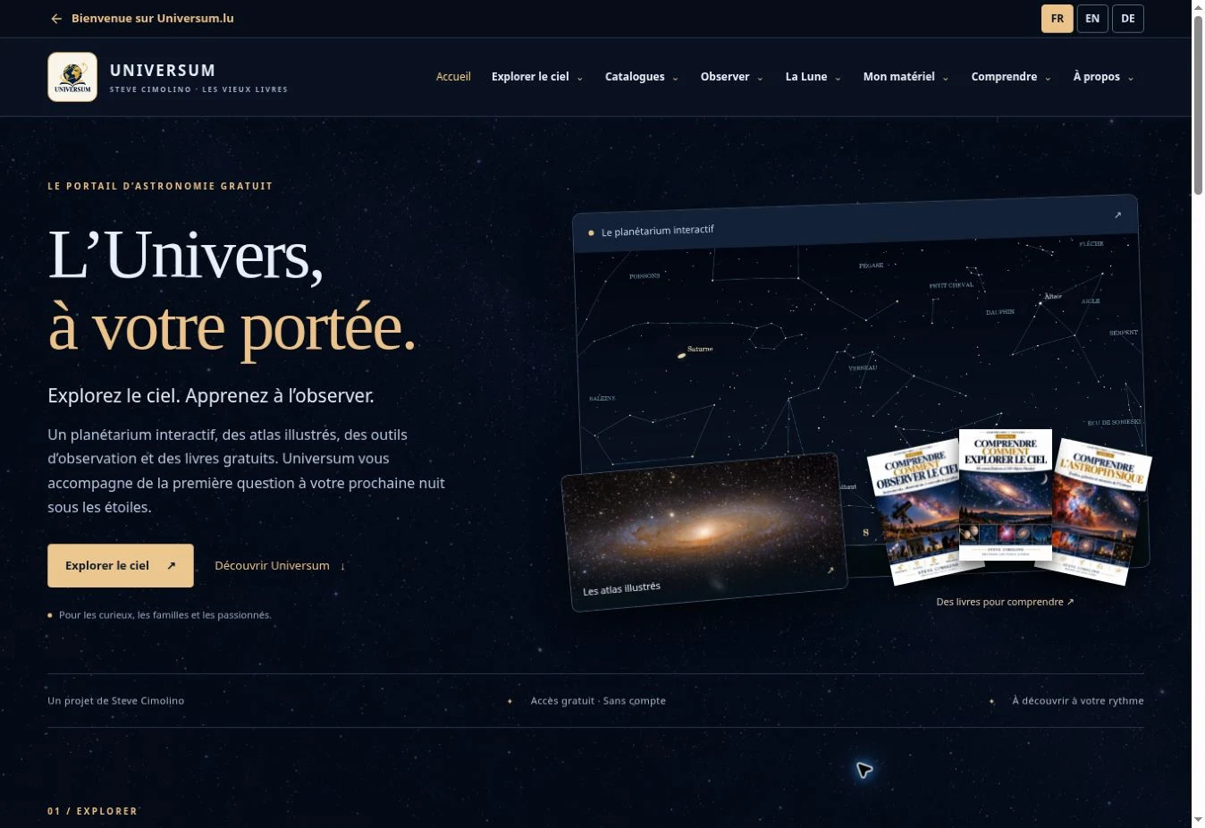 Capture du site Universum.lu · 2026