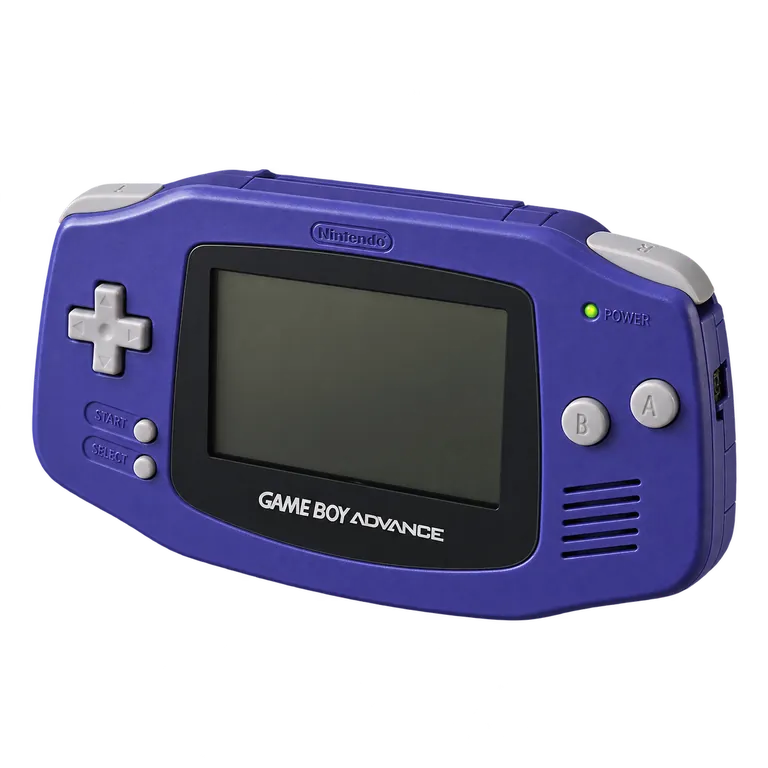 Rendu 3D représentatif : Game Boy Advance originale AGB-001 indigo